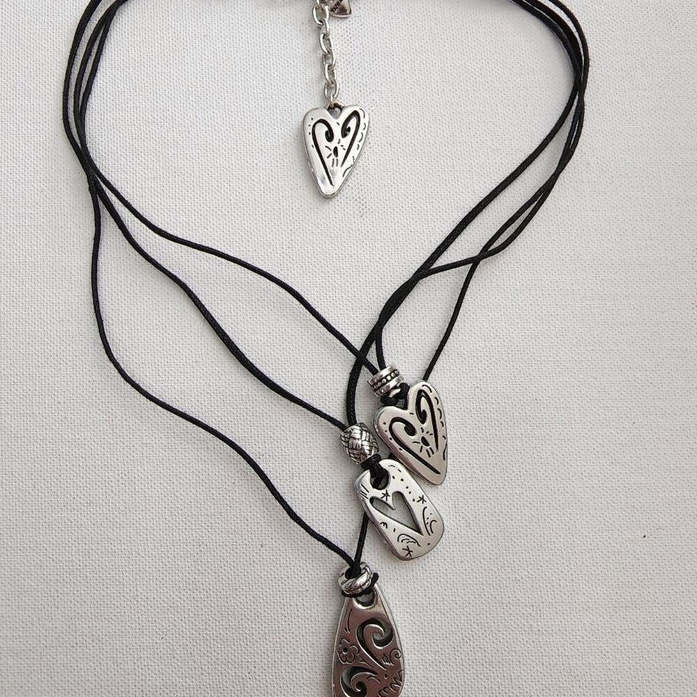 Brighton Brazilian multi charm triple strand‎ leather cord necklace - Picture 7 of 9